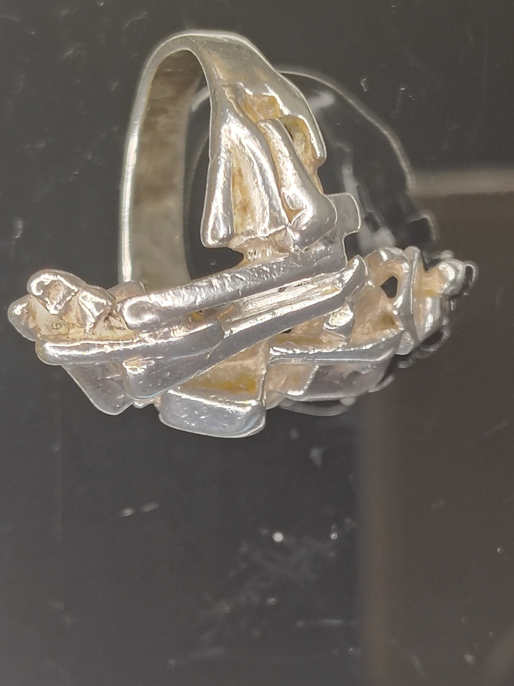 RARE Vintage N.E. From Danish Modernist Sterling Ring – 16g - Picture 12 of 16